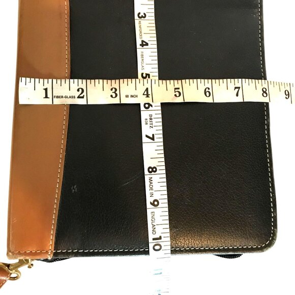 Vintage Franklin Quest 7 Ring Cowhide Leather Zip Binder Planner Cover Black USA - Picture 11 of 13